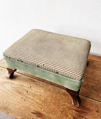 Vintage 1920s Upholstered Footstool