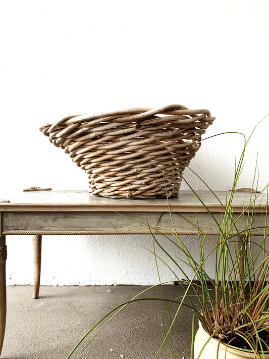 Vintage Sculptural Handmade Basket