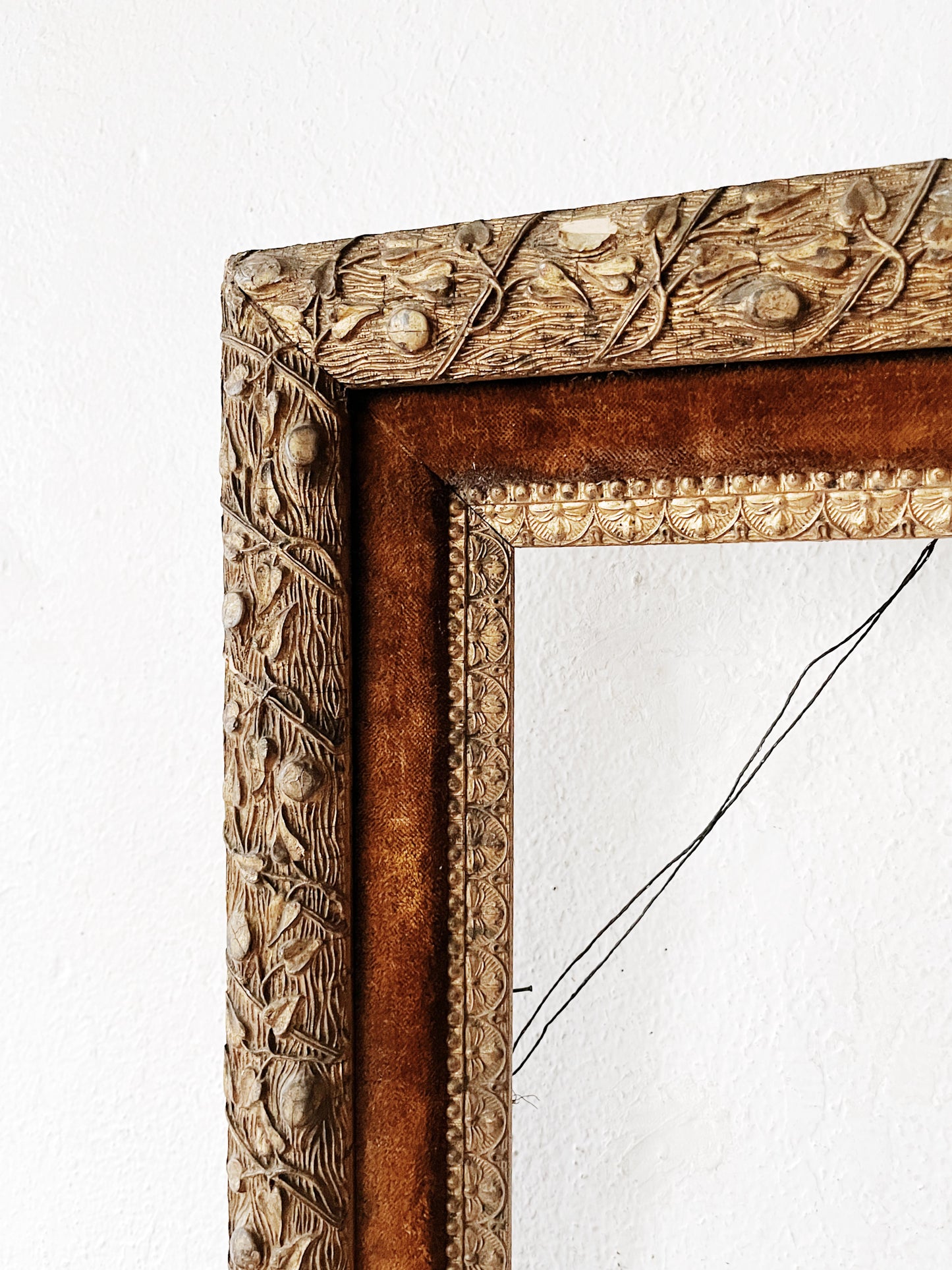 Large Antique Carved Wood Frame