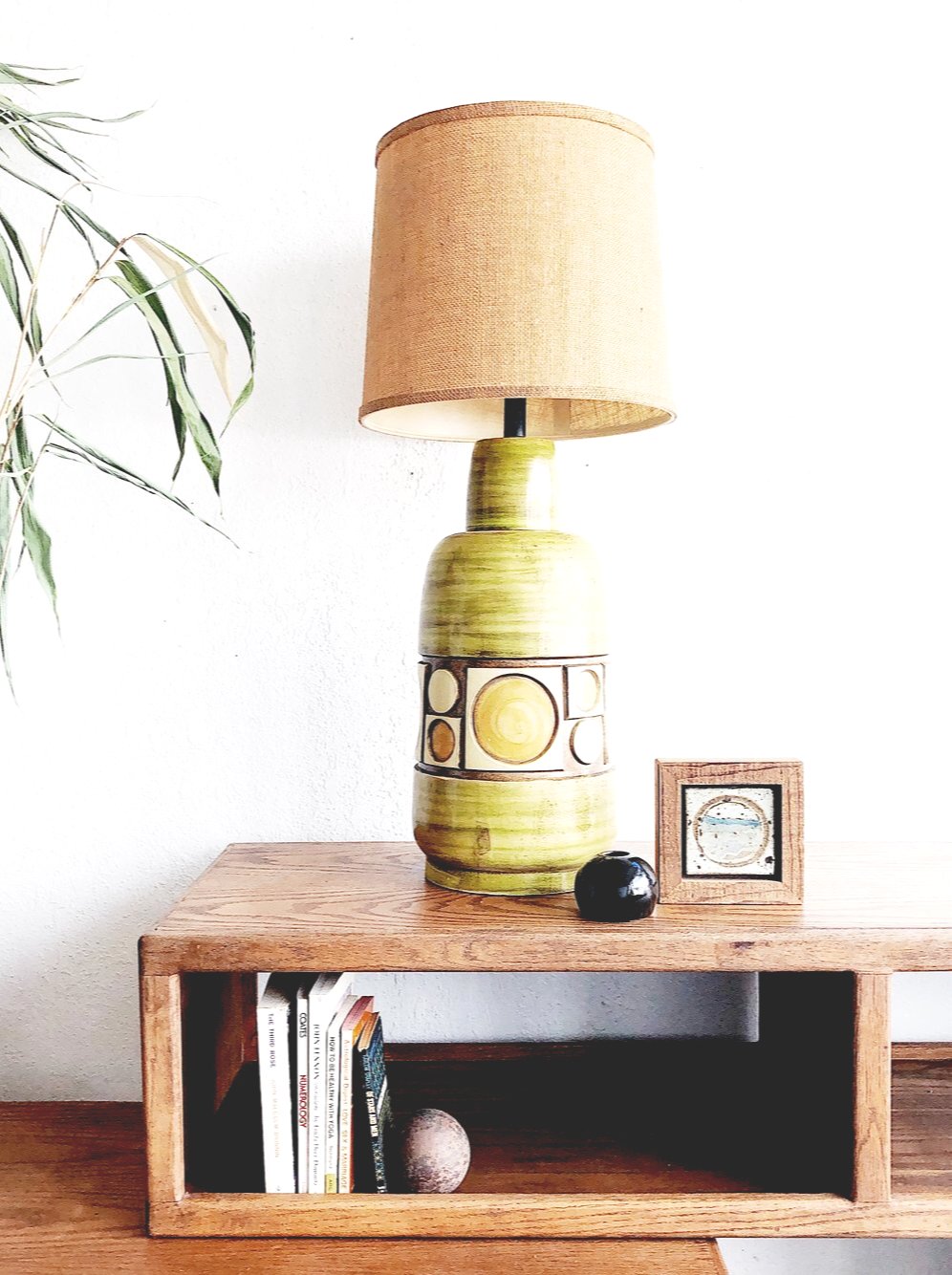 Vintage Carved Wood Lamp