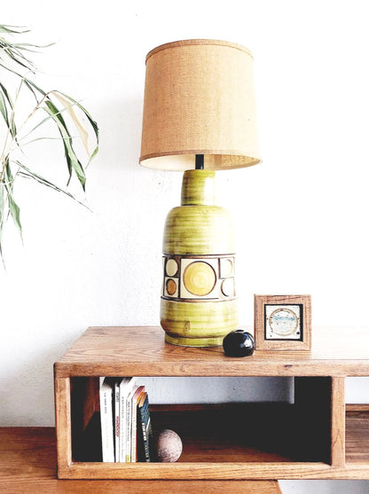 Vintage Carved Wood Lamp