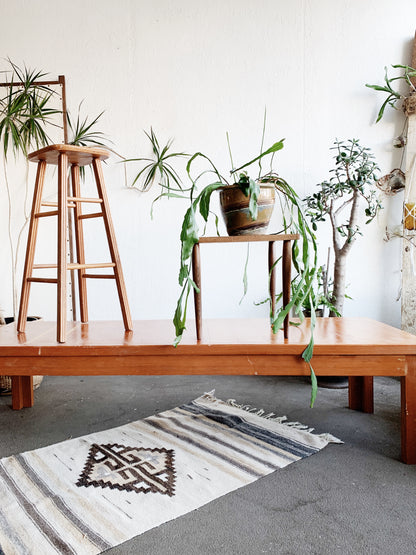 Large Vintage Handmade Solid Wood Bench/Low Table