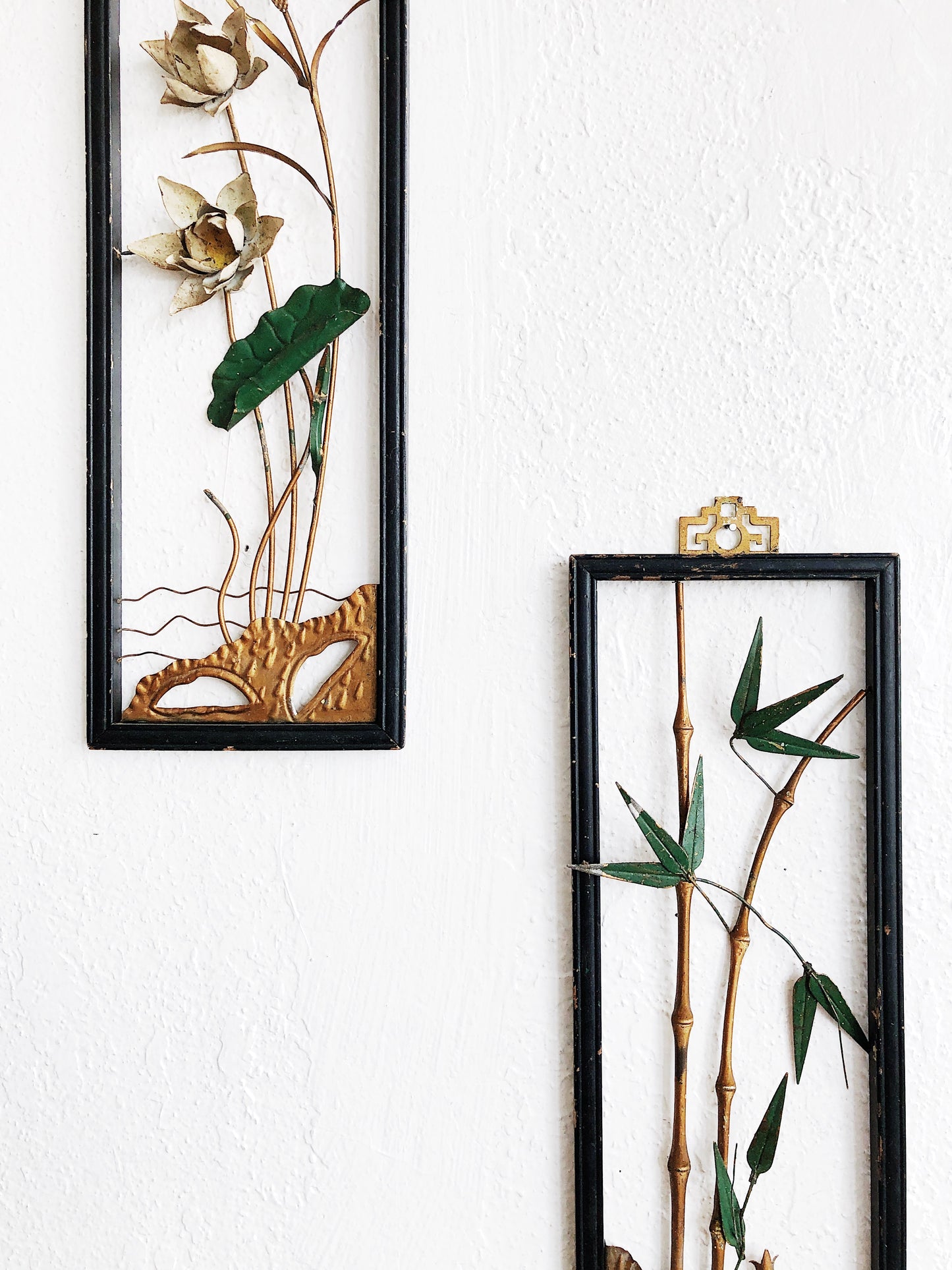 Mid Century Floral Metal Art