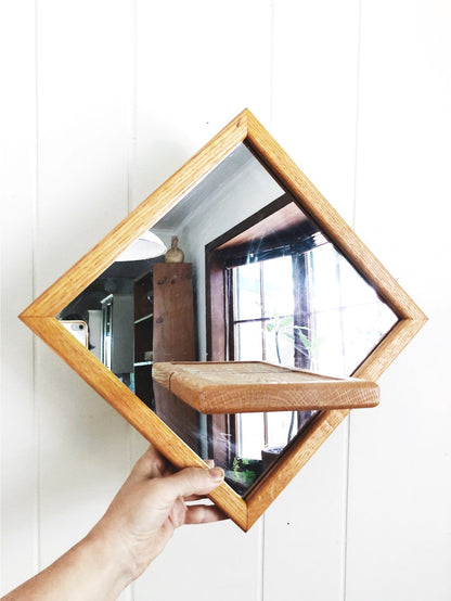 Vintage Diamond Mirror Shelf