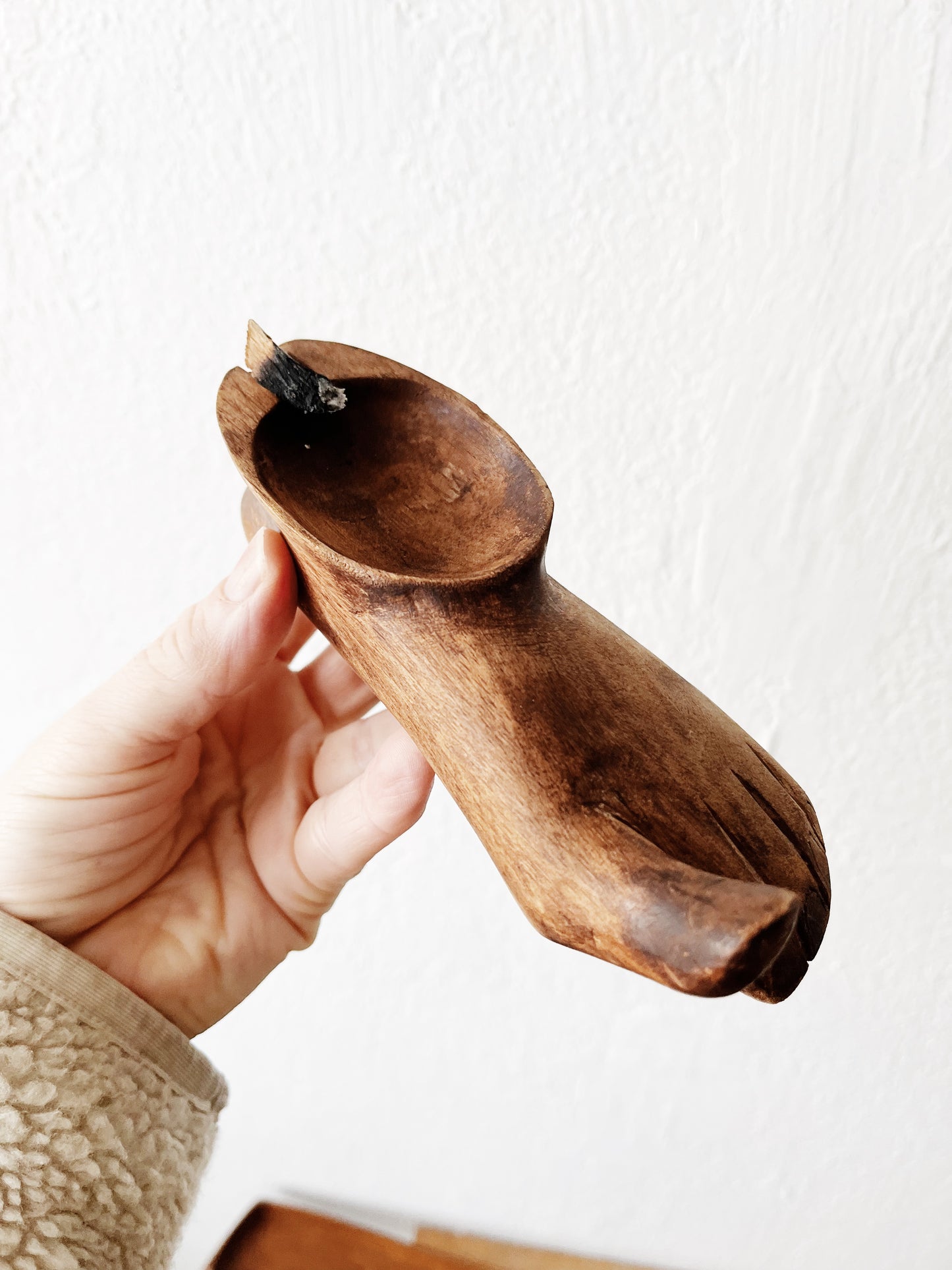 Vintage Wooden Foot Dish