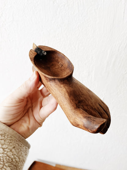 Vintage Wooden Foot Dish