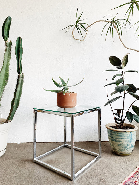 Vintage Chrome and Glass Table