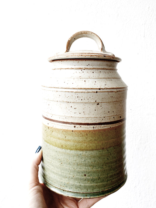 Large Lidded Stoneware Canister