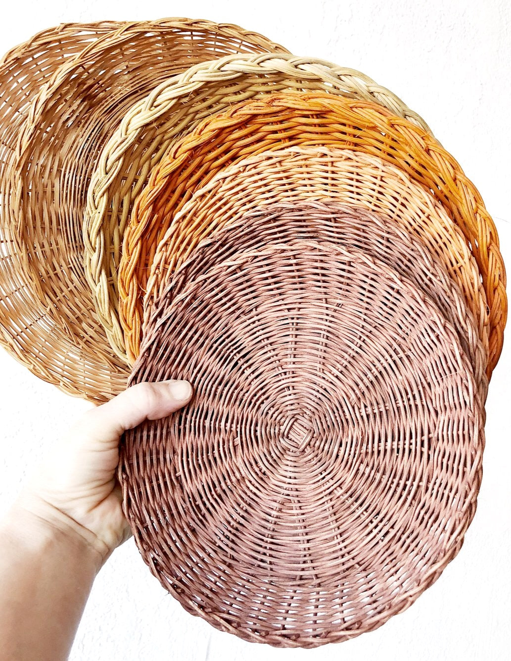 Vintage Straw Plate Holders