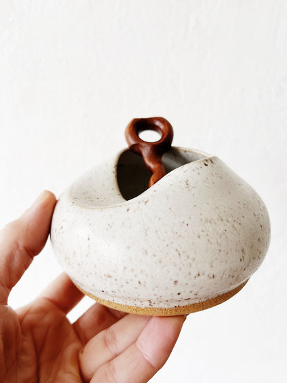 Handmade Ceramic Salt Cellar and Spoon