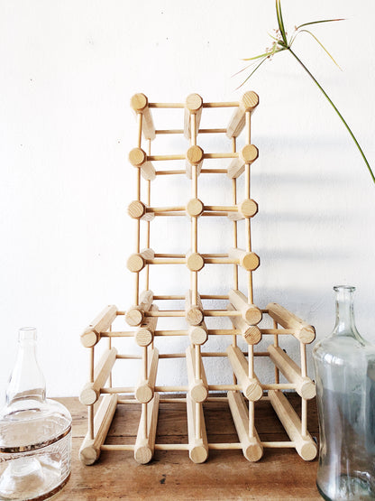 Handmade Natural Ash Modular Wine Rack