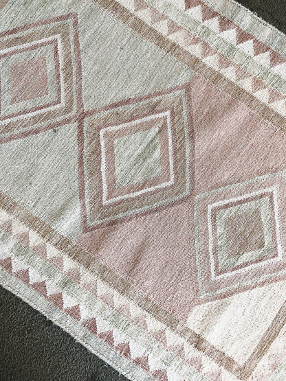 Vintage Blush Wool Kilim