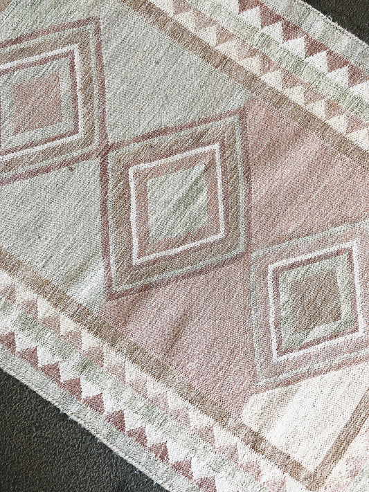 Vintage Blush Wool Kilim