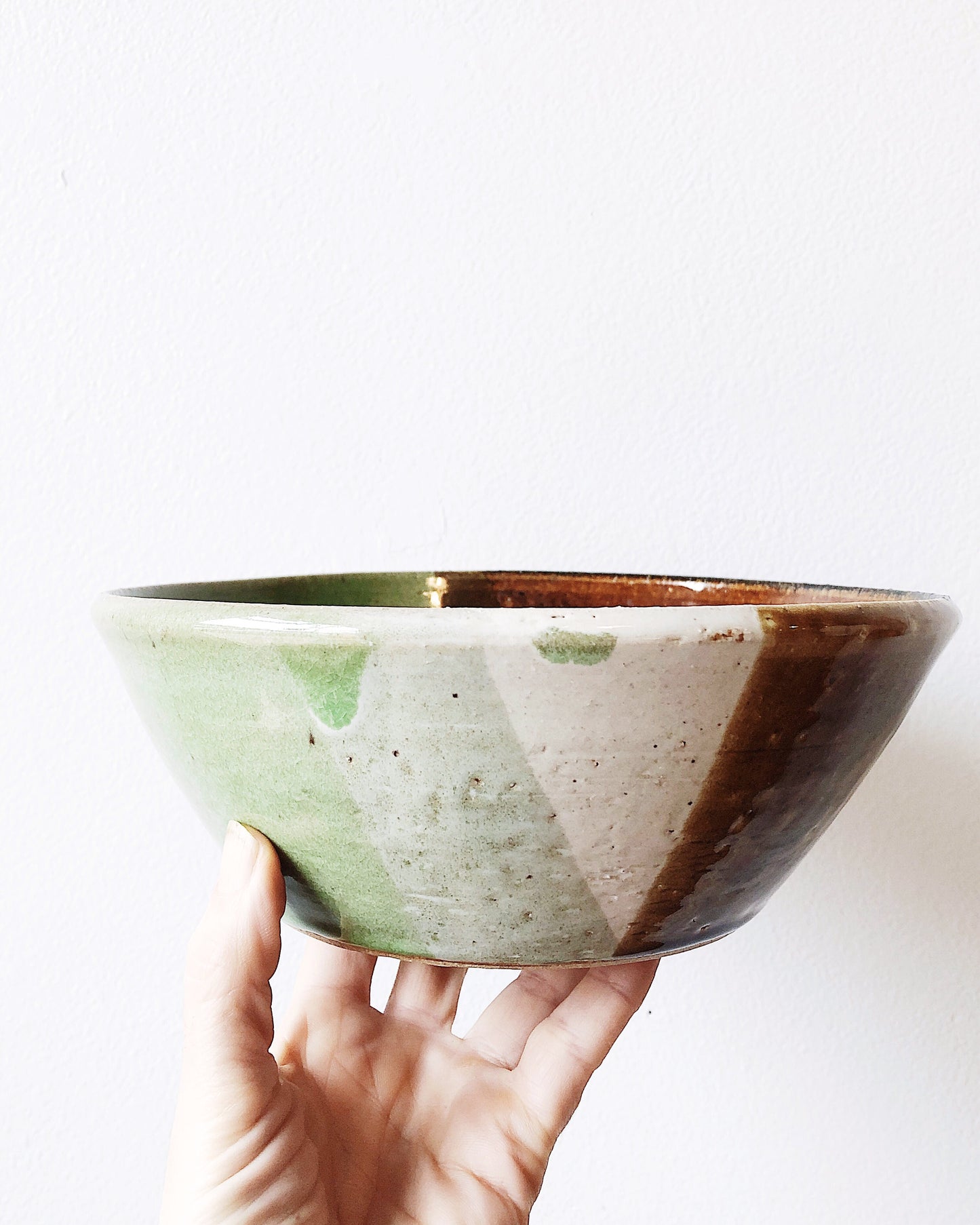 Vintage Handmade Ceramic Salad Bowl Set