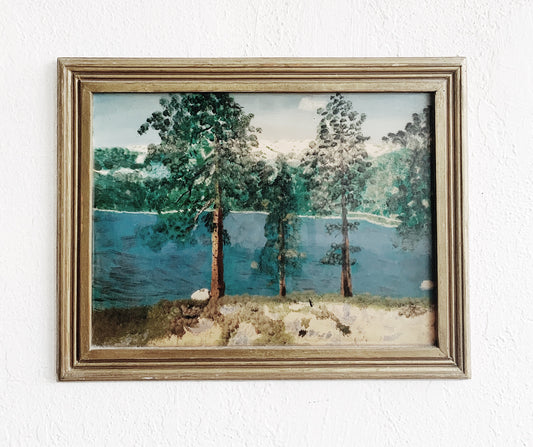 Vintage Encaustic Landscape Painting