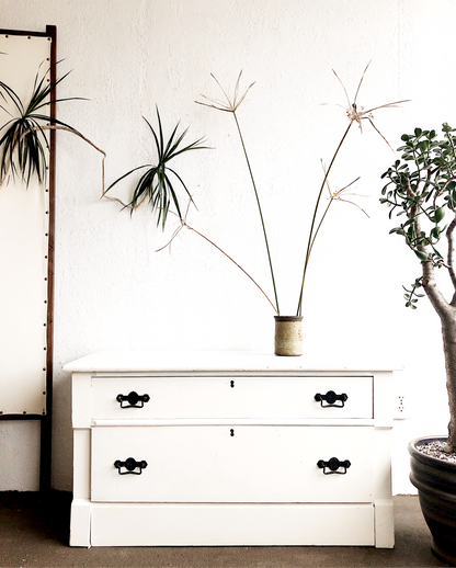 Antique Low White Dresser
