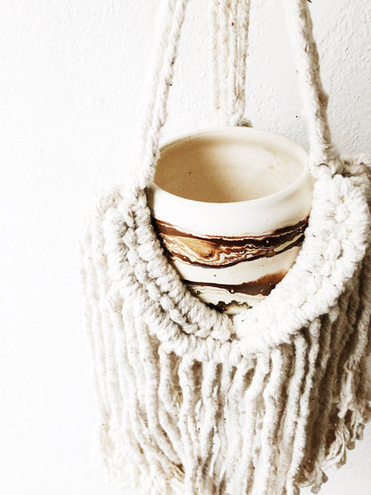 Handmade Plant Hanger with Nemadji Pot