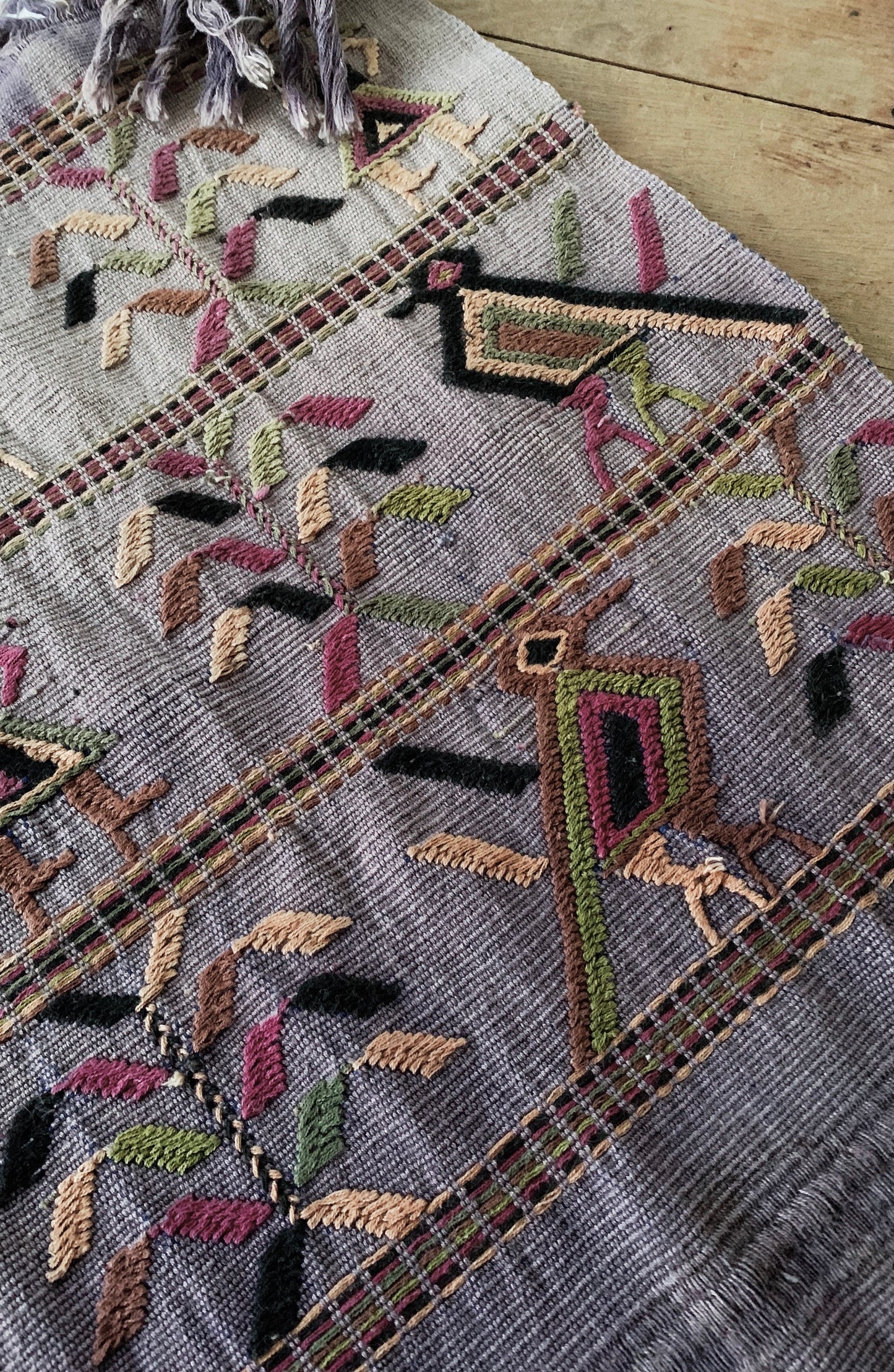 Vintage Embroidered Hand Woven Textile