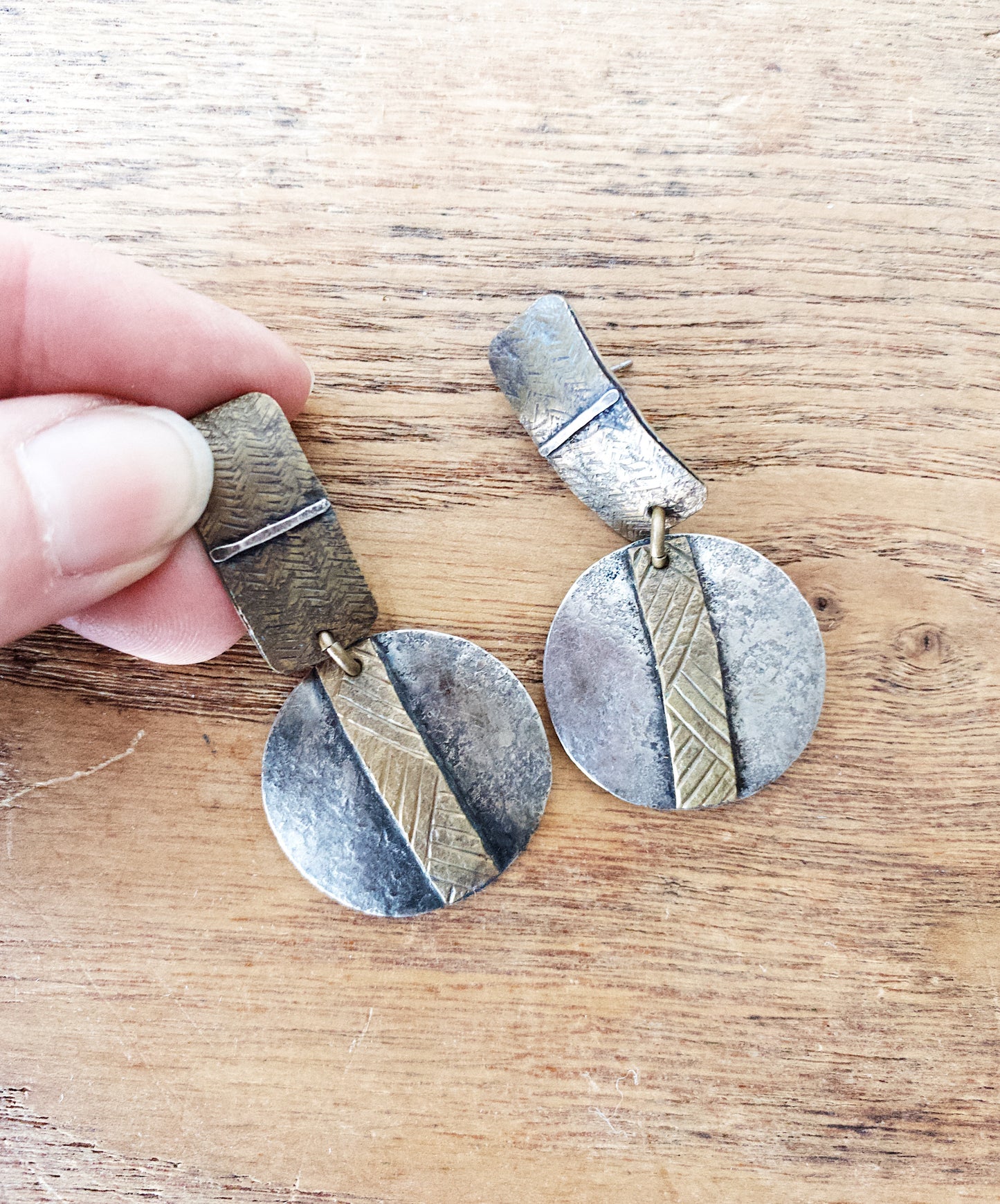 Vintage Mixed Metal M. Baer Earrings