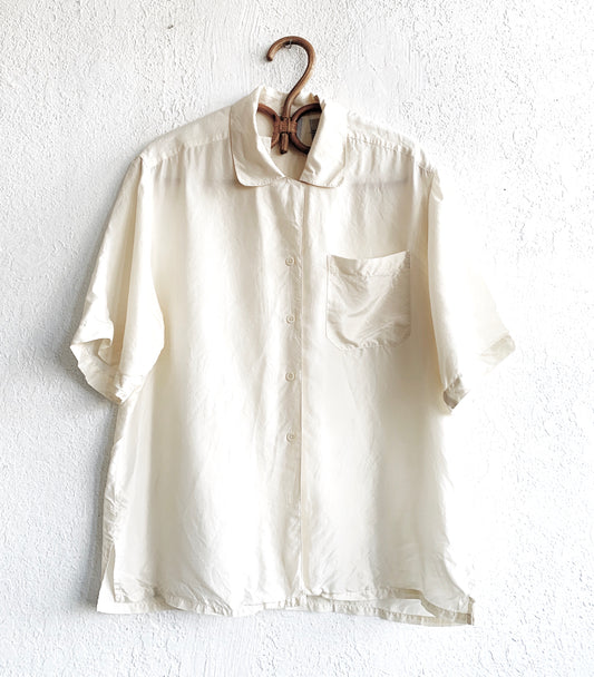 Vintage Cream Silk Blouse