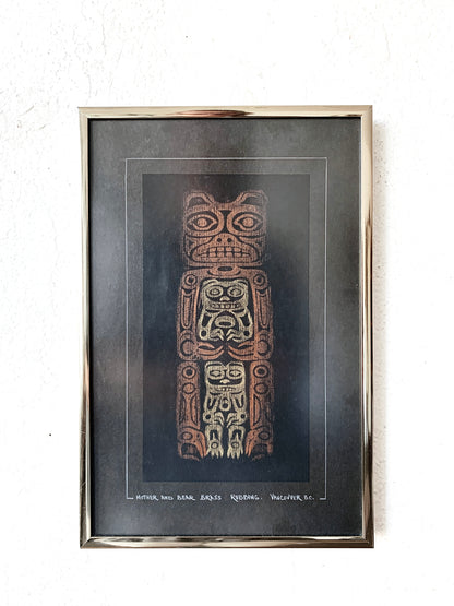 Mother and Bear Original Brass Rubbing