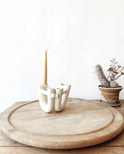 Large Vintage Natural Wood Lazy Susan