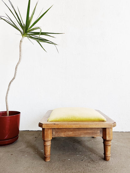 Mid Century Velvet Ottoman
