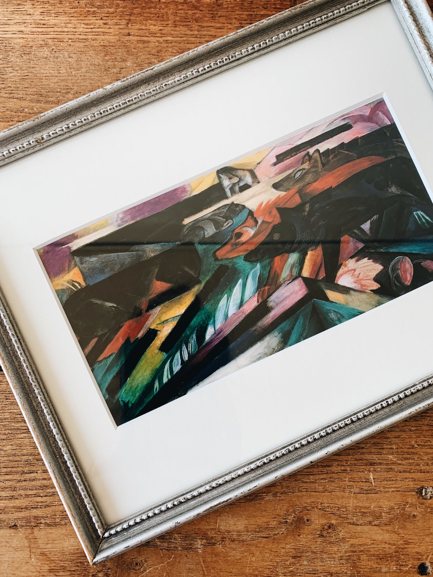 Vintage Framed Wolf Art