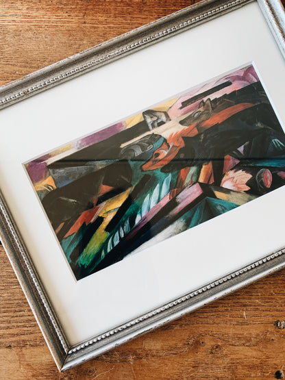 Vintage Framed Wolf Art