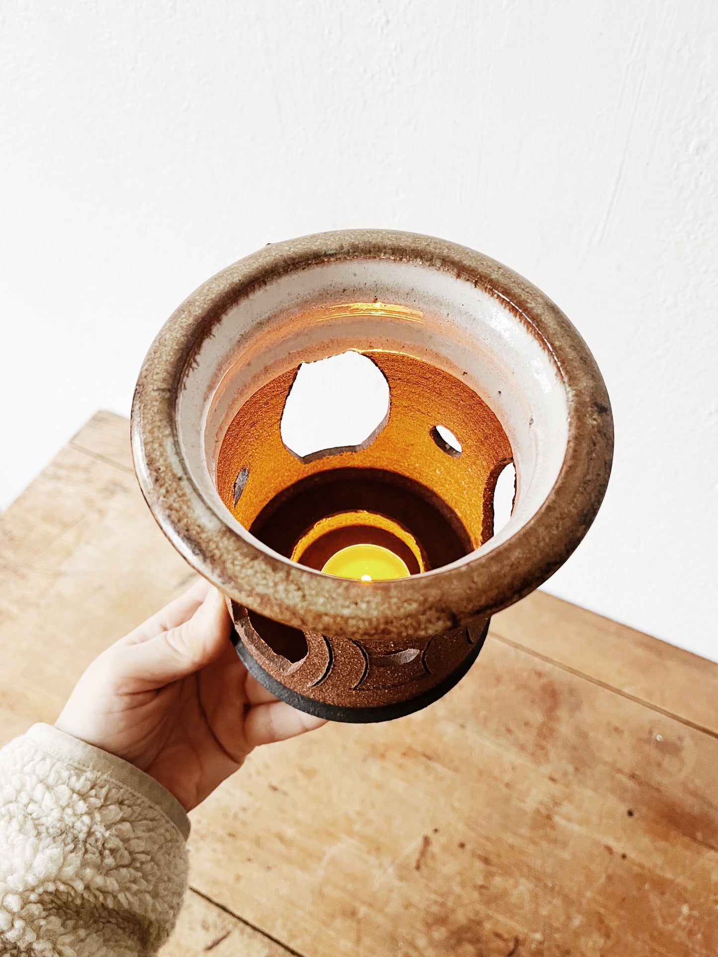 Vintage Stoneware Luminary