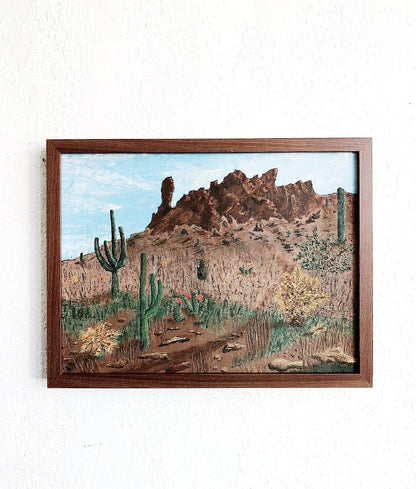 Vintage Desert Landscape Painting