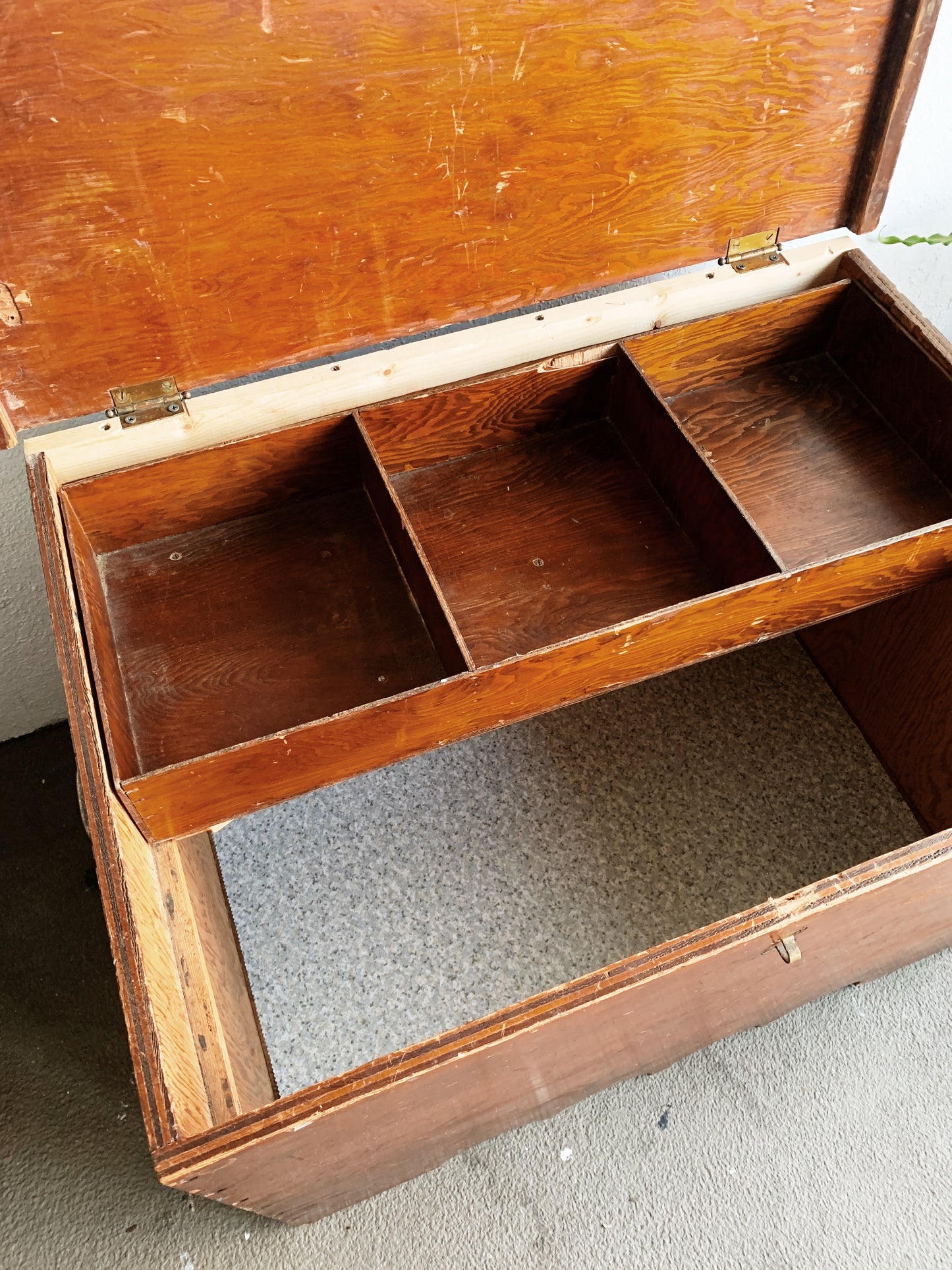 Vintage Handmade Wood Trunk