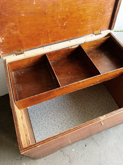 Vintage Handmade Wood Trunk