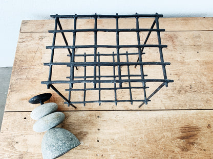 Brutalist Style Iron Grid Shelf