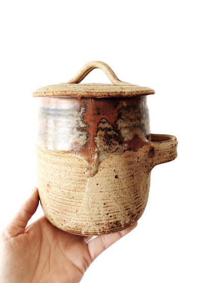 Vintage Lidded Pottery Canister