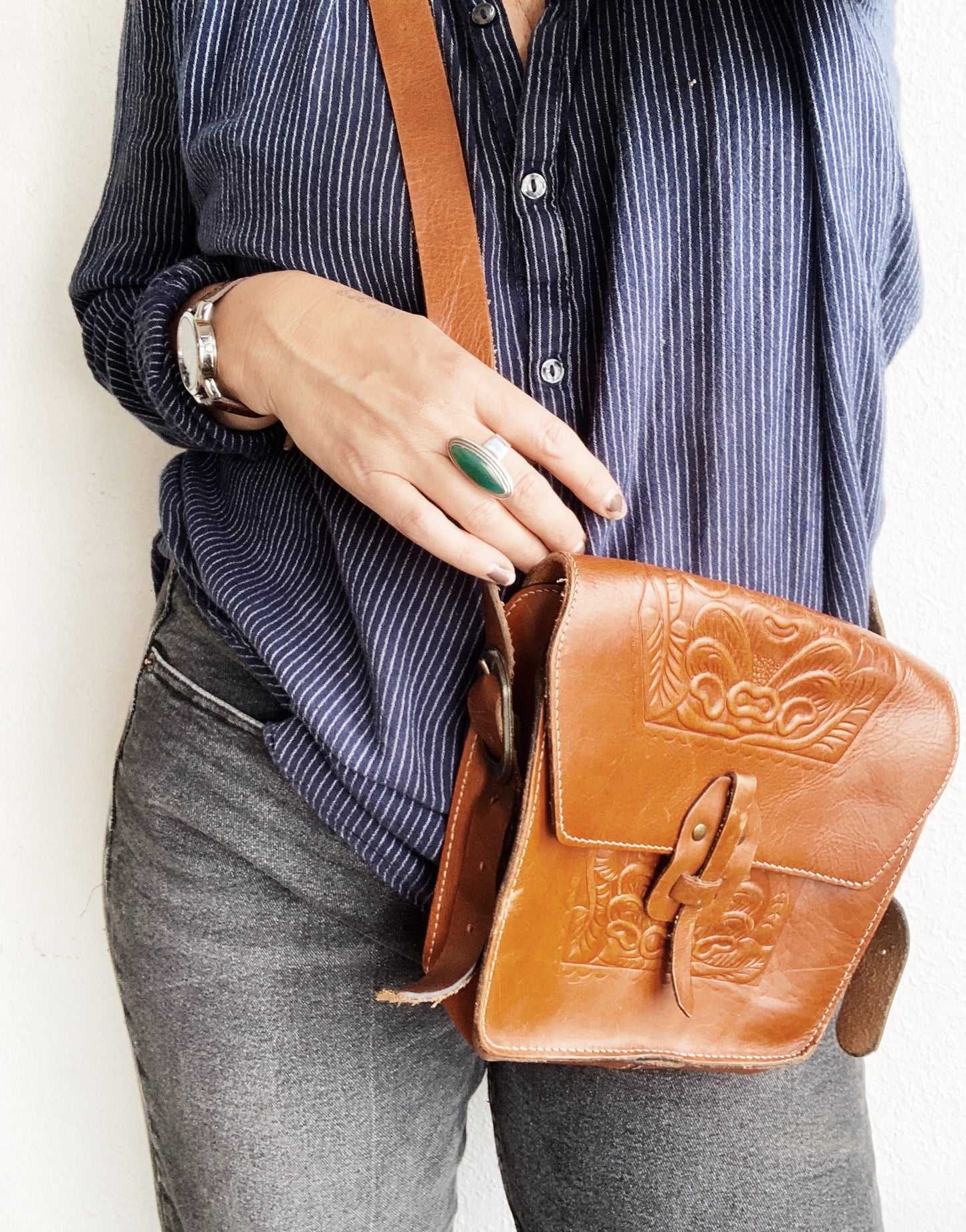 Vintage Italian Tooled Leather Purse