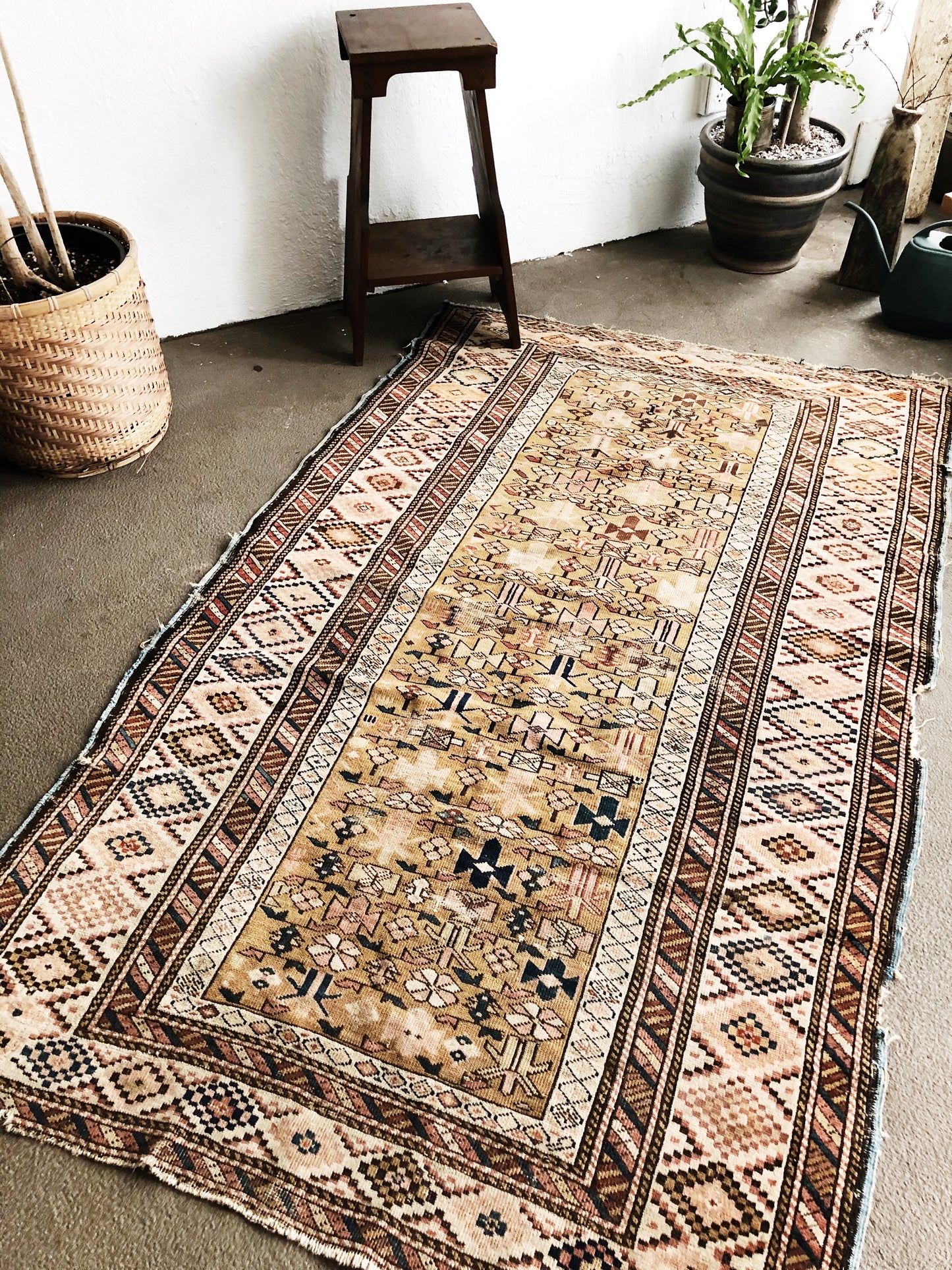 Vintage Turkish Wool Tribal Rug