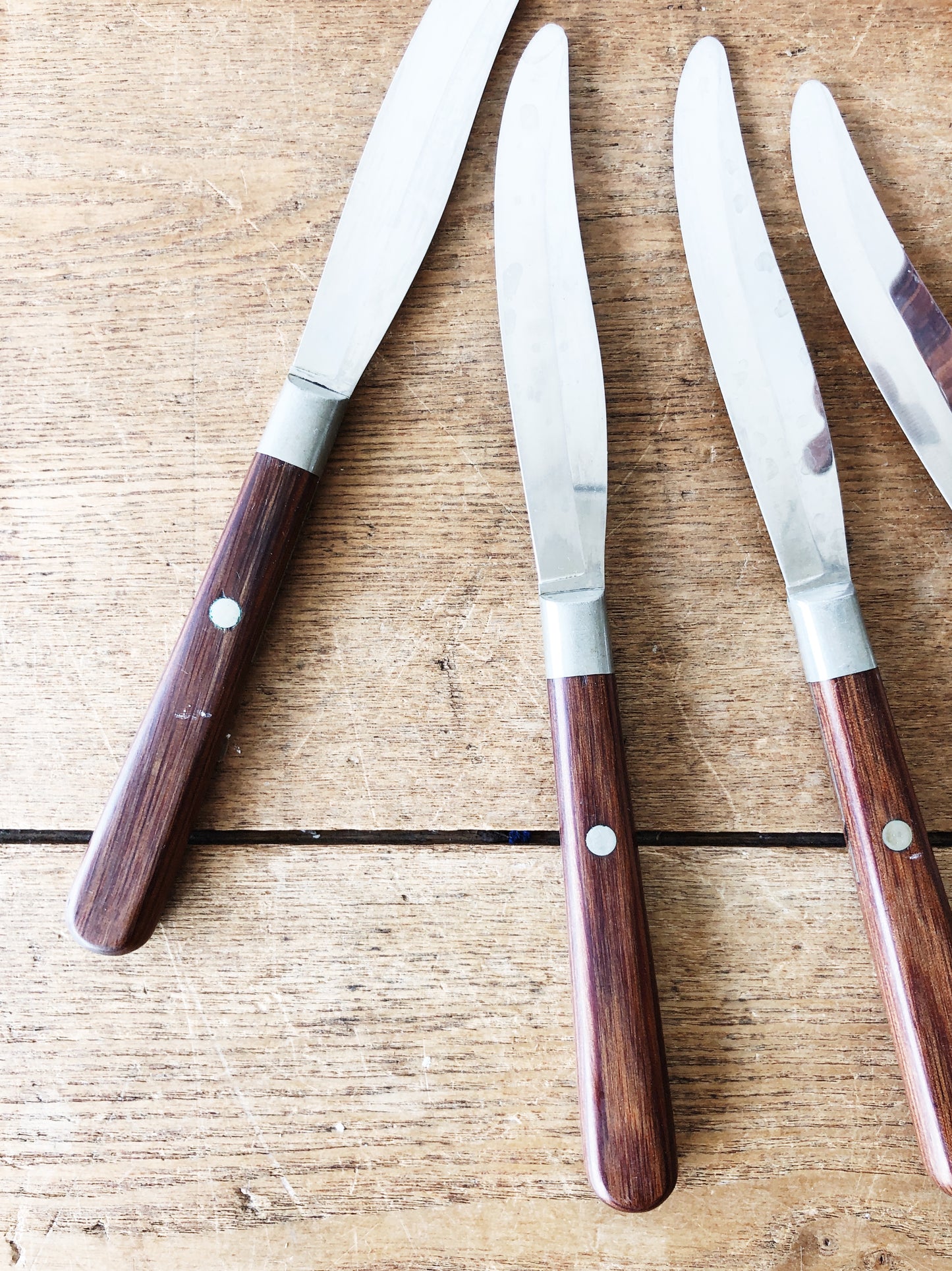 Mid Century Wooden Knife Set