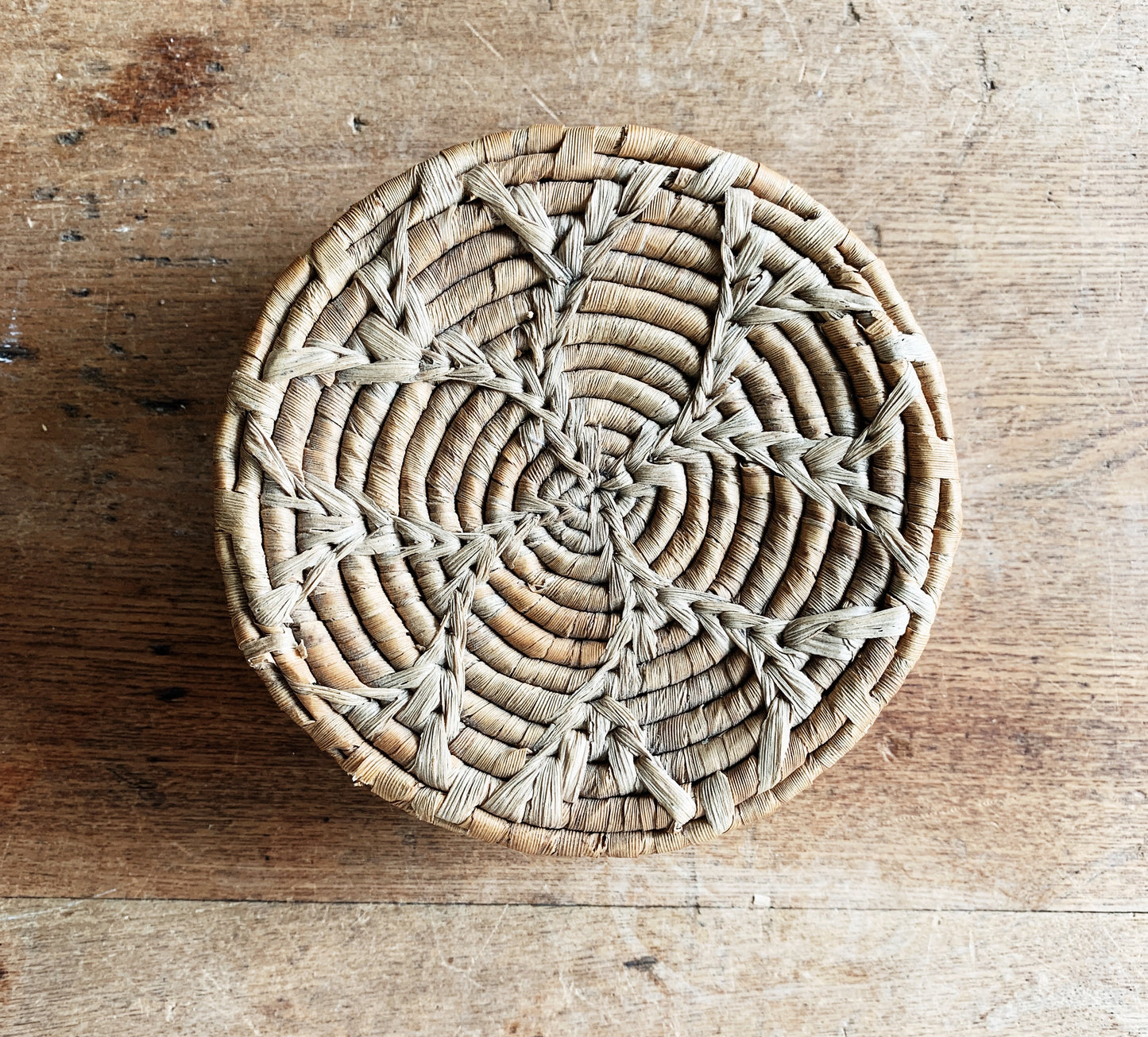 Woven Coaster Set in Basket