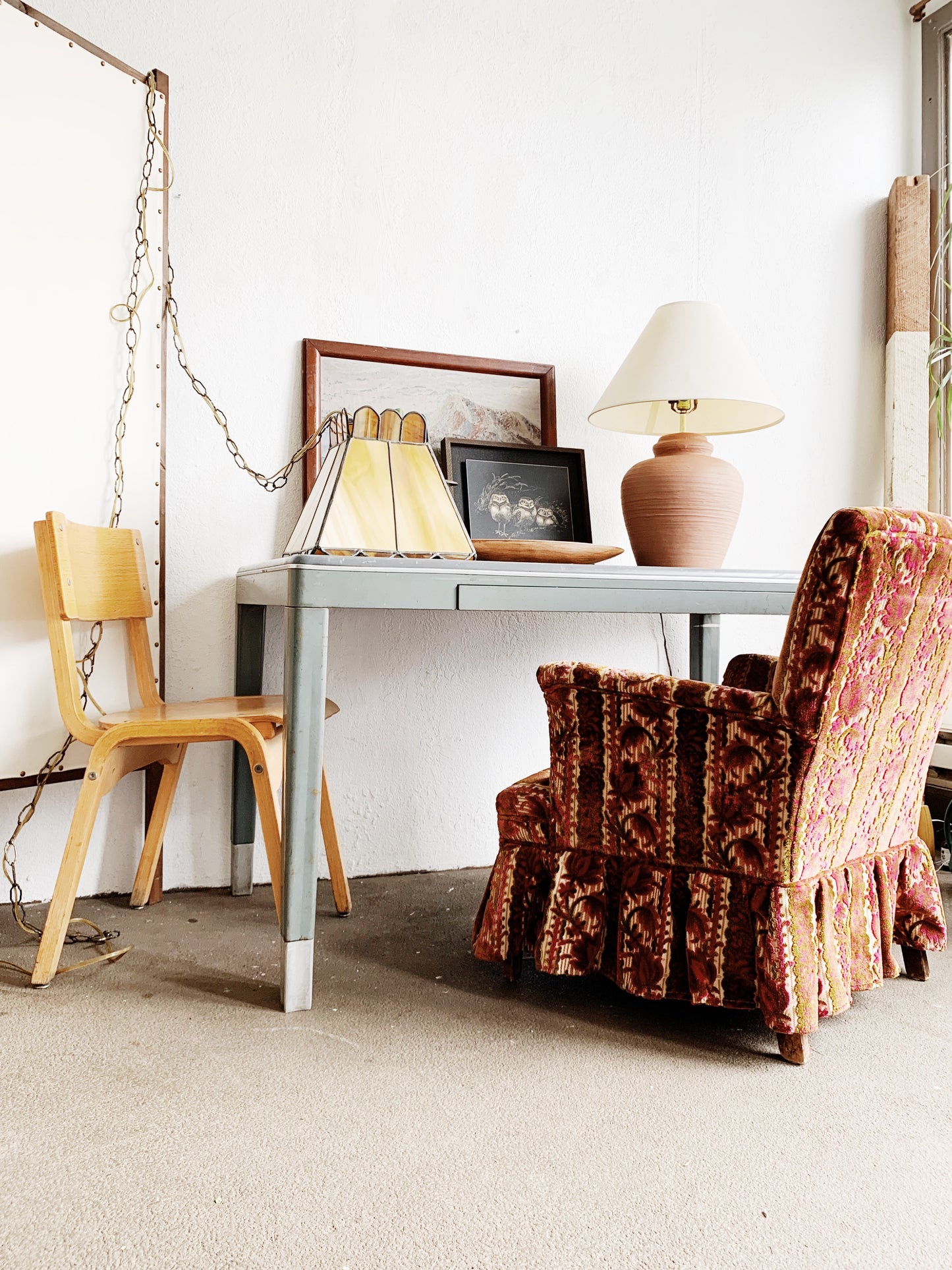 Vintage Cut Velvet Chair