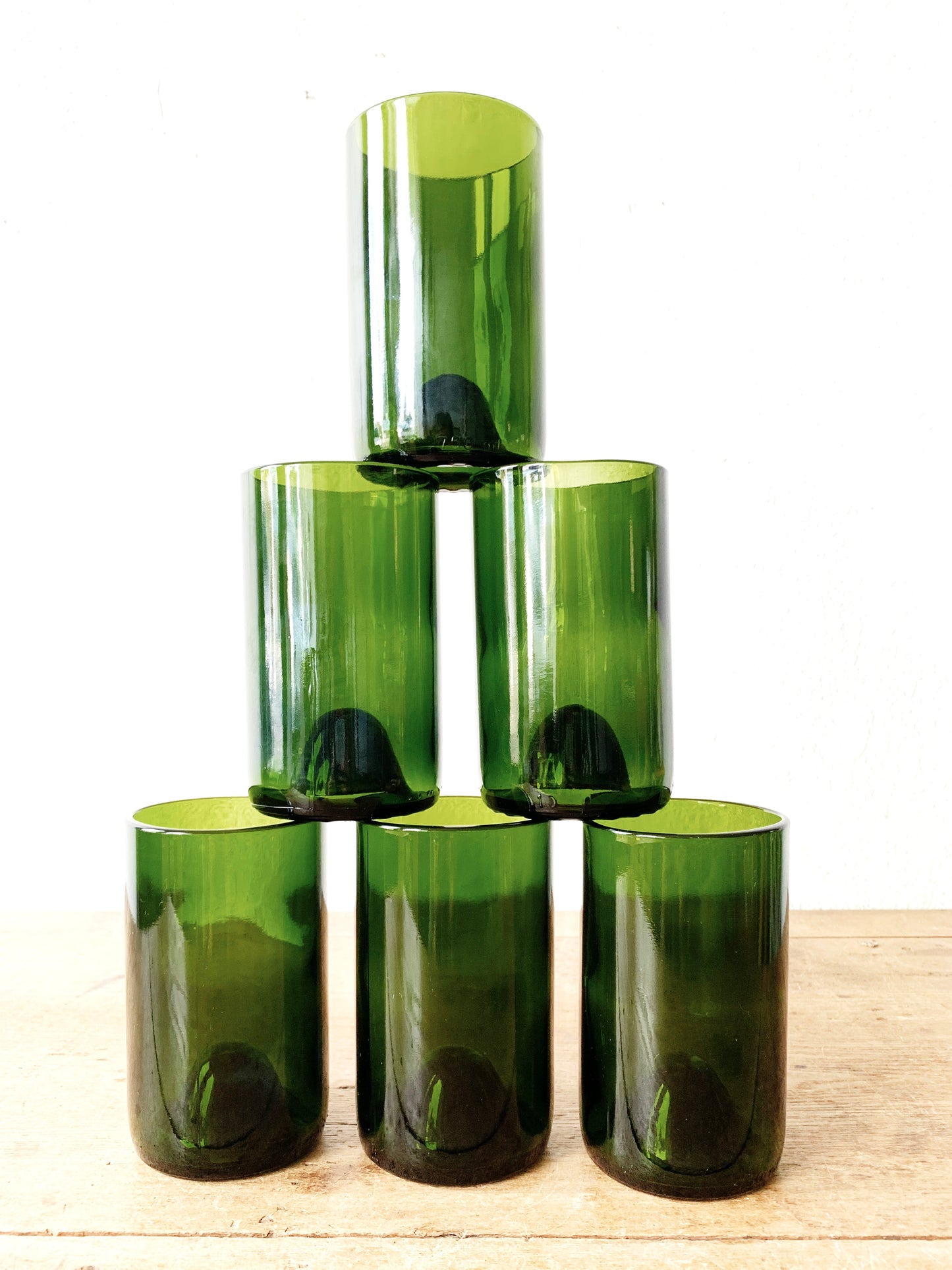 Upcycycled Green Bottle Tumblers