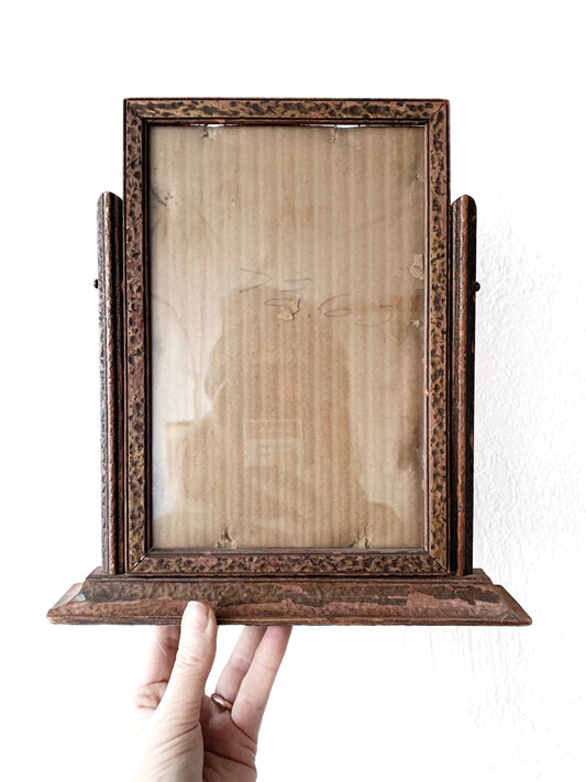 Antique Carved Wood Standing Frame