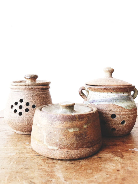 Vintage Stoneware Jar Trio