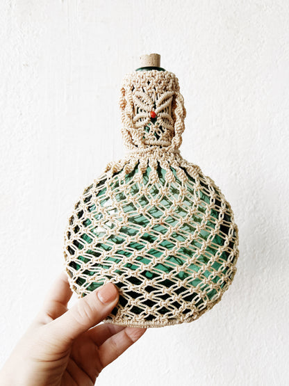Vintage Macarame Wrapped Bottle