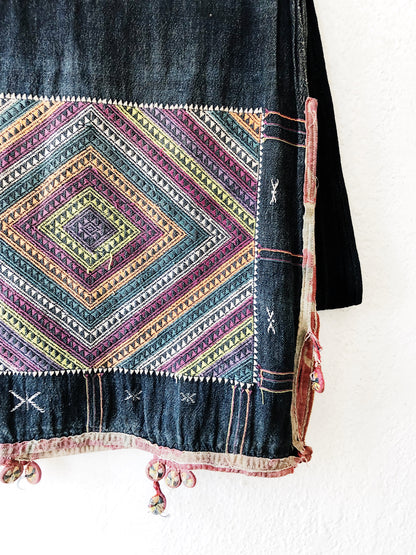 Faded Indigo Embroidered Scarf