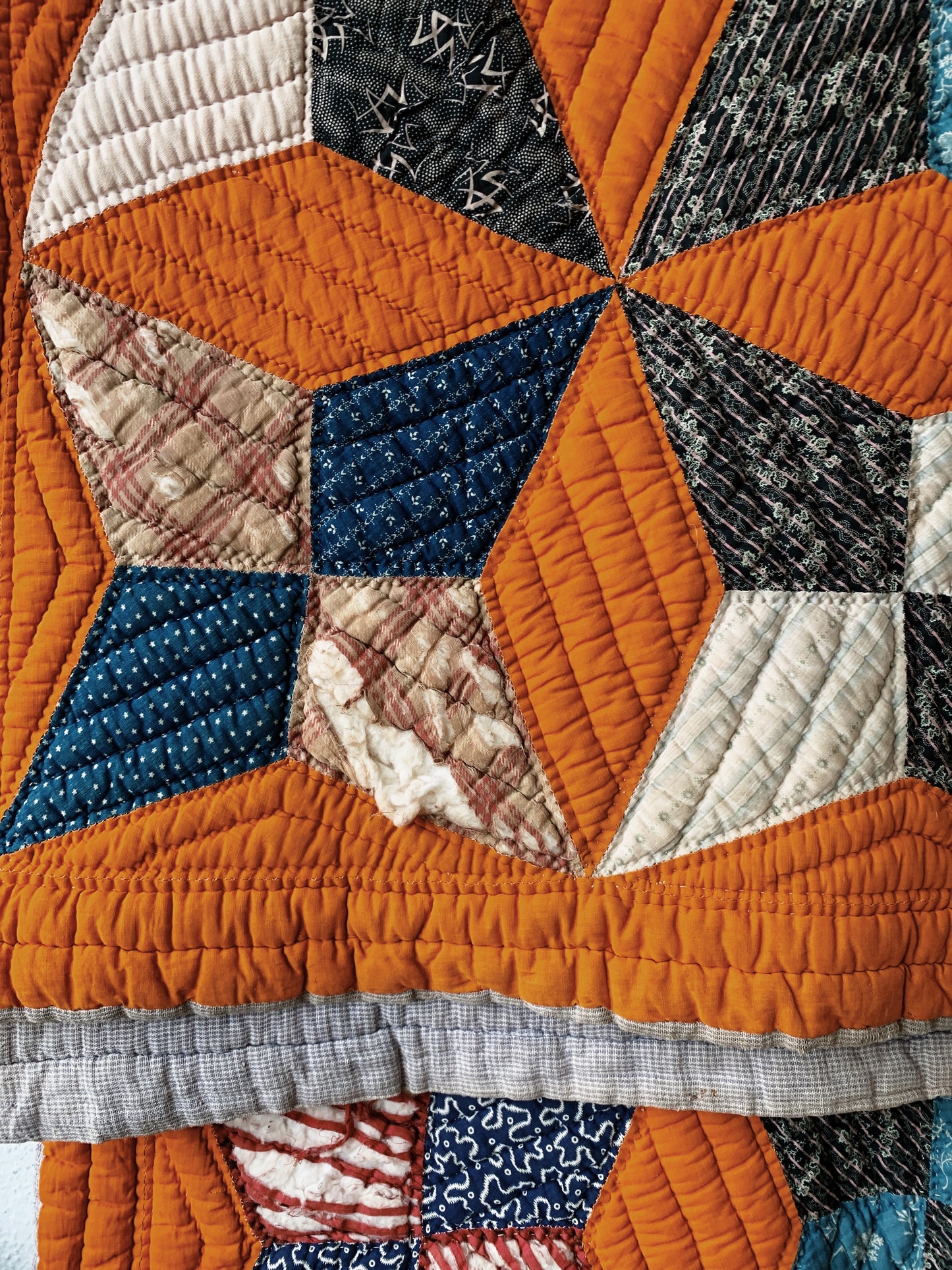 Antique Star Pattern Cotton Quilt