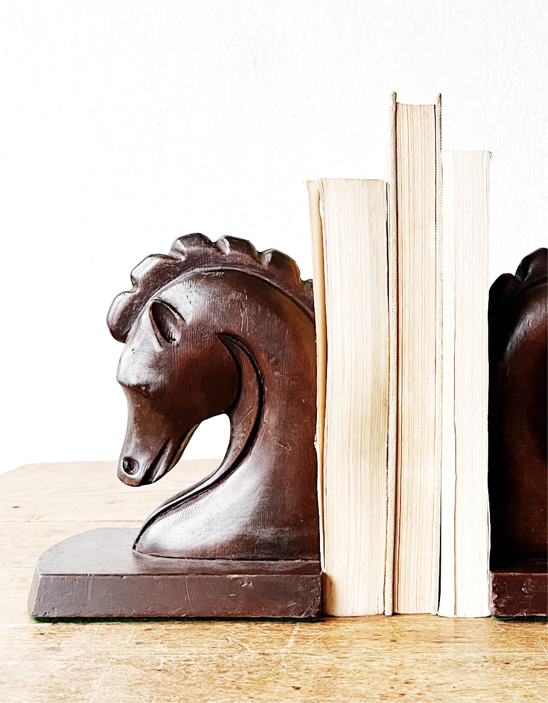 Mid Century Wood Bookends - Thumbnail 3