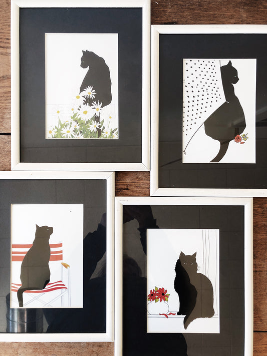 Vintage Cat Silhouette Prints