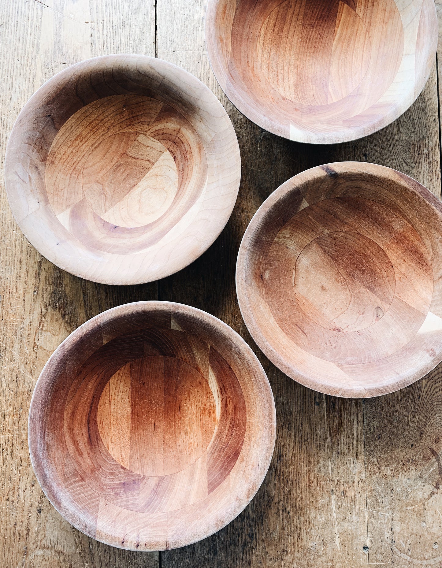Cherry Wood Bowl Set of Four