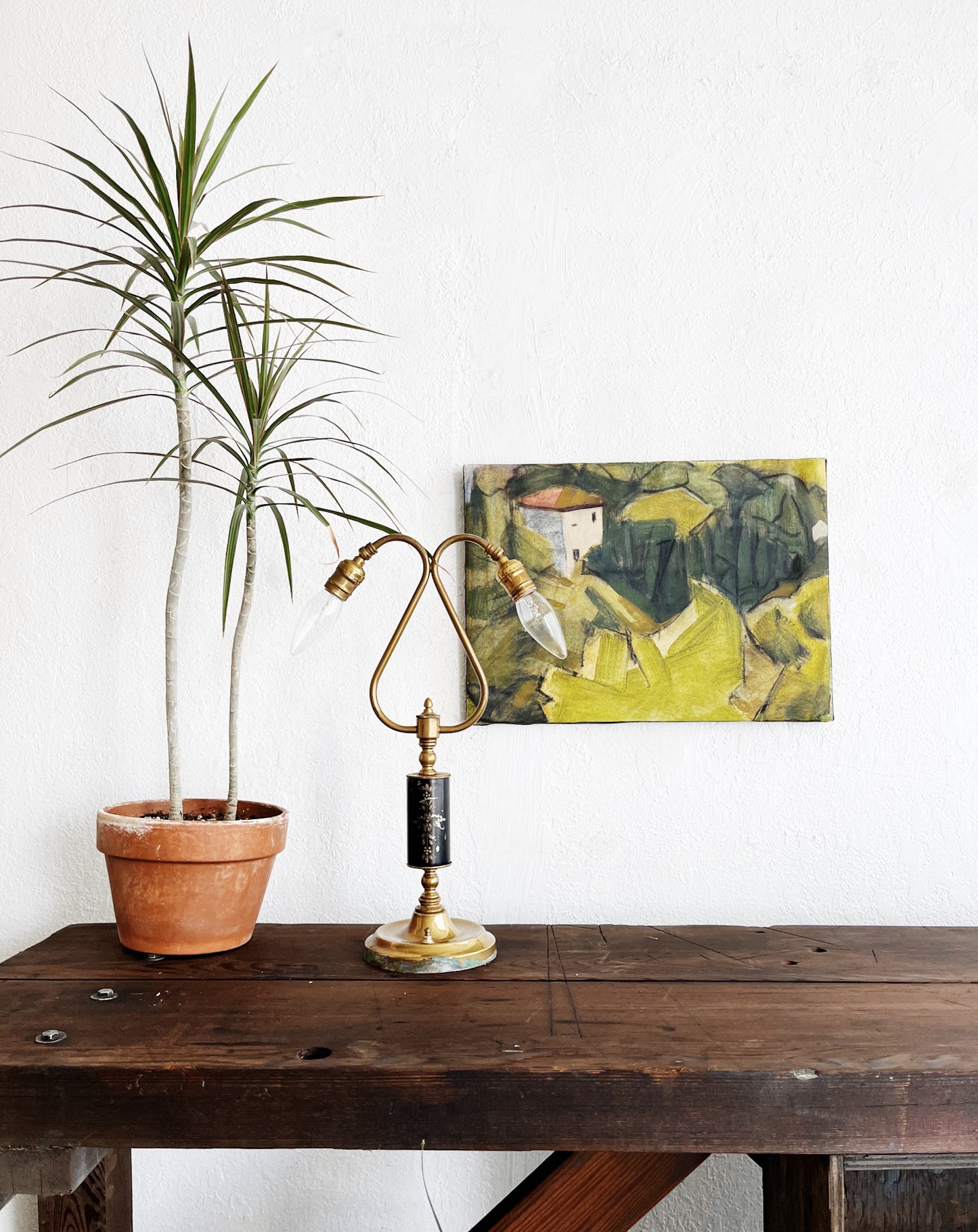 Antique Enameled Lamp